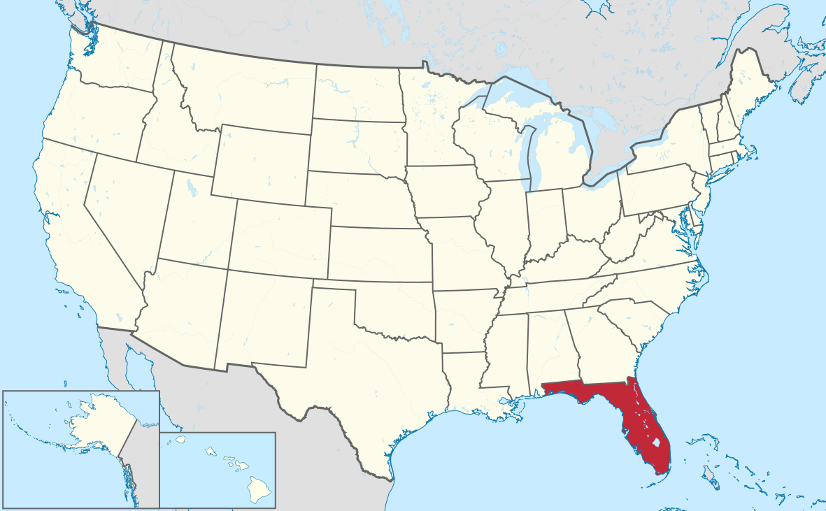 florida highlighted on a map