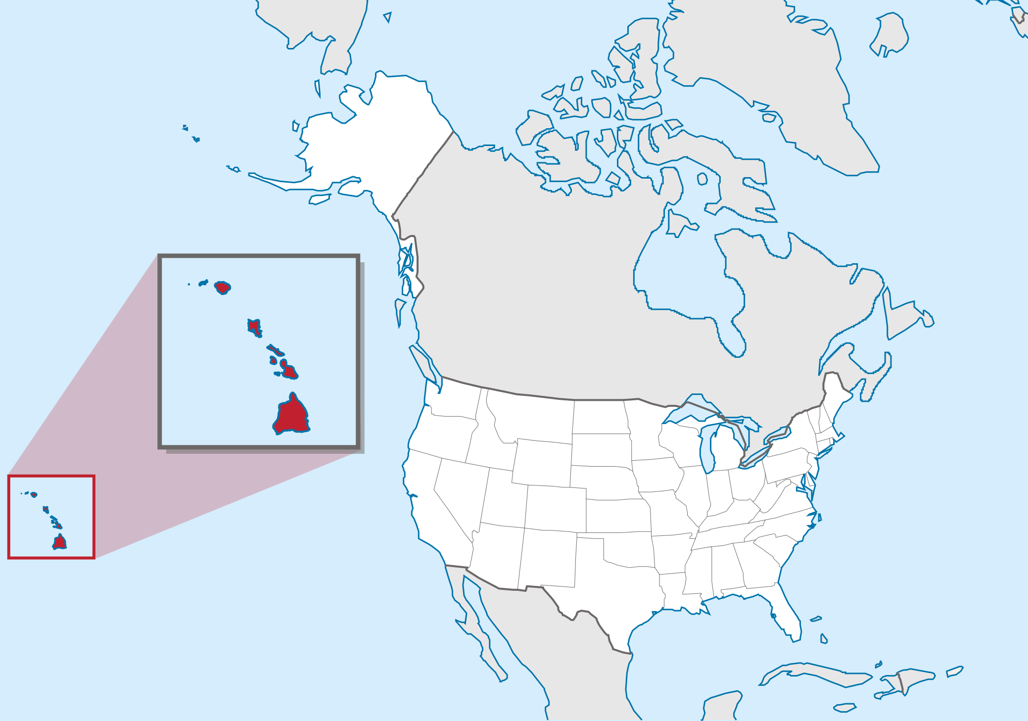 hawaii highlighted on a map